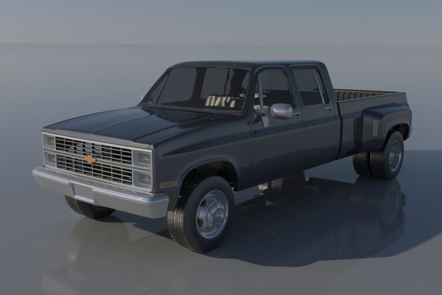 Chevrolet K30 Crew Cab 1975 3D Baskı Modeli .c4d .max .obj .3ds .fbx .stl .blend 