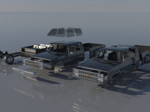 Chevrolet K30 Crew Cab 1975 3D Baskı Modeli