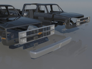 Chevrolet K30 Crew Cab 1975 3D Baskı Modeli