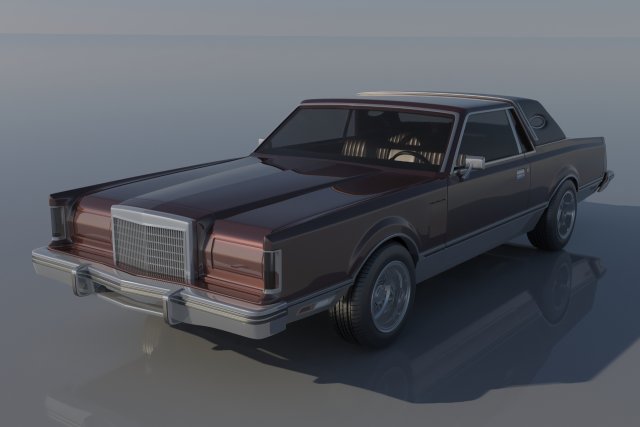 Lincoln Mark VI 1981 3D Print Model .c4d .max .obj .3ds .fbx .stl .blend 