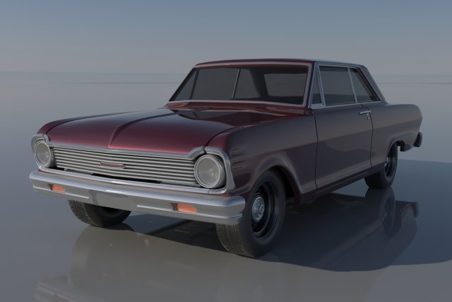 Chevrolet Nova 1965 3Dプリントモデル .c4d .max .obj .3ds .fbx .stl .blend 