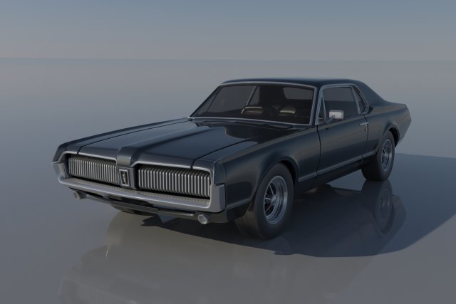 Mercury Cougar 1967 3Dプリントモデル .c4d .max .obj .3ds .fbx .stl .blend 
