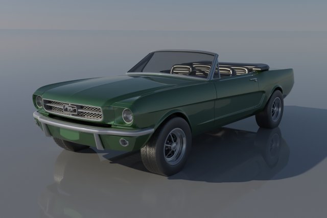 Fo-rd Mu stang 1965 Convertible 3D Принт Модель .c4d .max .obj .3ds .fbx .stl .blend 