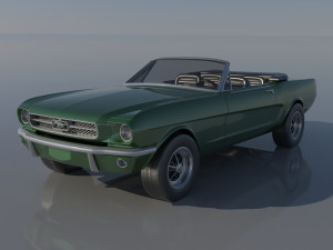 Fo-rd Mu stang 1965 Convertible Model Cetak 3D