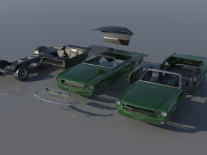 Fo-rd Mu stang 1965 Convertible 3D Принт Модель