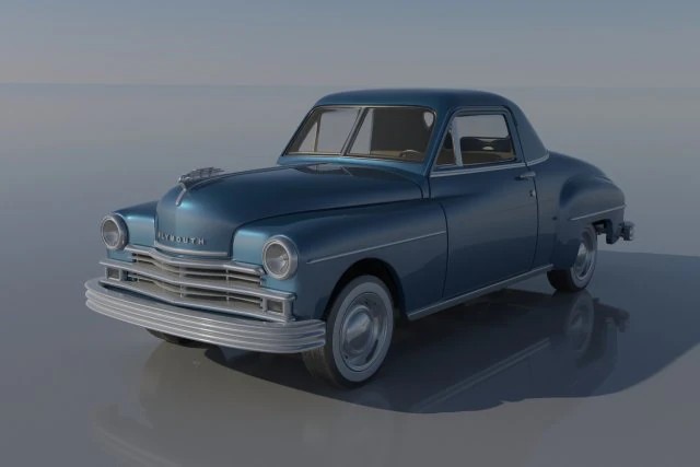 Plymouth Business Coupe 1949 3D Print Model .c4d .max .obj .3ds .fbx .stl .blend 