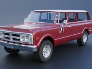 GMC Suburban 1972 3Dプリントモデル