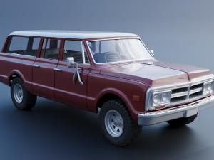GMC Suburban 1972 3Dプリントモデル