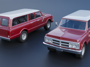 GMC Suburban 1972 3Dプリントモデル