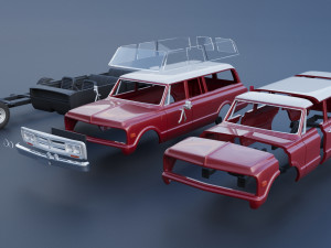 GMC Suburban 1972 3Dプリントモデル