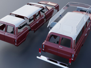 GMC Suburban 1972 3Dプリントモデル