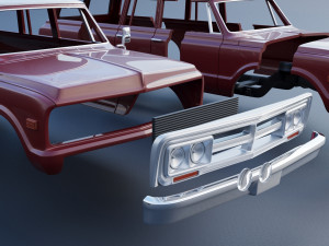 GMC Suburban 1972 3Dプリントモデル