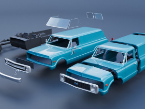 Chevrolet Panel Truck 1970 3D Print Model