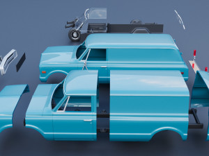 Chevrolet Panel Truck 1970 3D Print Model