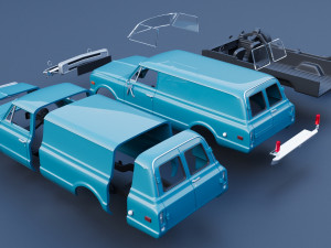 Chevrolet Panel Truck 1970 3D Print Model