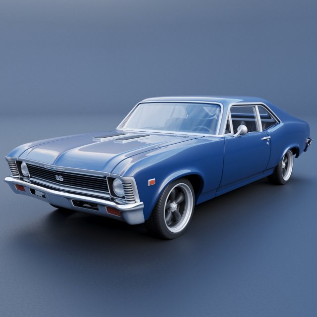 Chevrolet Nova SS 1969 3D Print Model .c4d .max .obj .3ds .fbx .stl .blend 