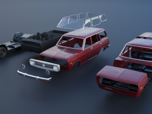 Datsun 1200 Wagon 1972 Modelo de impresión 3D
