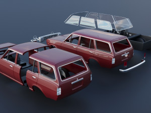 Datsun 1200 Wagon 1972 Modelo de impresión 3D