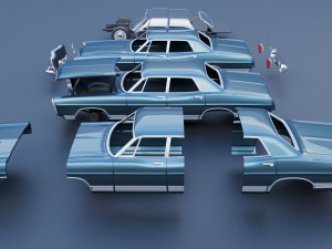 Ford-Galaxie 500 1967 4 door 3D प्रिंट मॉडल