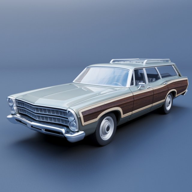 Ford-Country Squire 1967 3D प्रिंट मॉडल .c4d .max .obj .3ds .fbx .stl .blend 