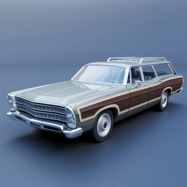 Ford-Country Squire 1967 3D Print Model .c4d .max .obj .3ds .fbx .stl .blend 
