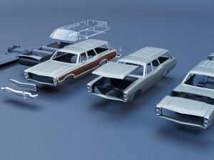 Ford-Country Squire 1967 3D प्रिंट मॉडल