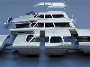 Ford-Country Squire 1967 3D प्रिंट मॉडल