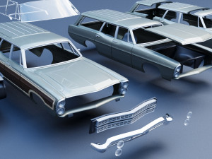 Ford-Country Squire 1967 3D प्रिंट मॉडल
