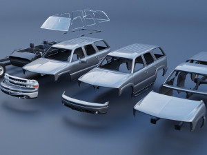Chevrolet Tahoe 2002 3D Print Model