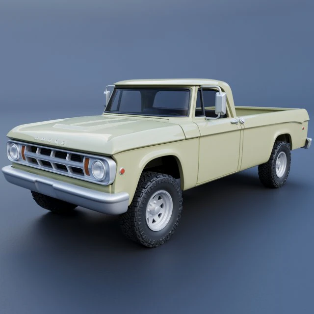 Dodge Power Wagon W100 1969 3D Print Model .c4d .max .obj .3ds .fbx .stl .blend 