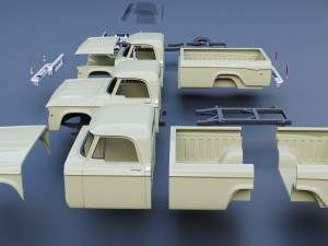 Dodge Power Wagon W100 1969 Modèles 3D en vedette