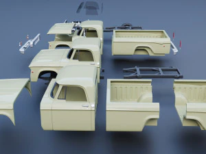 Dodge Power Wagon W100 1969 3D Print Model