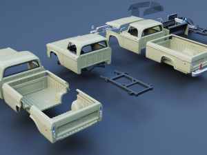 Dodge Power Wagon W100 1969 Modèles 3D en vedette