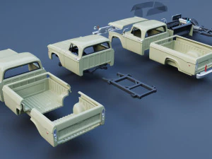 Dodge Power Wagon W100 1969 3D Print Model