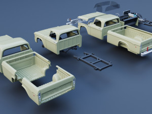 Dodge Power Wagon W100 1969 Modèles 3D en vedette