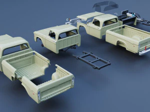 Dodge Power Wagon W100 1969 3D Print Model
