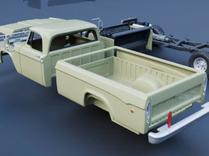 Dodge Power Wagon W100 1969 3D Print Model