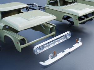 Dodge Power Wagon W100 1969 Modèles 3D en vedette