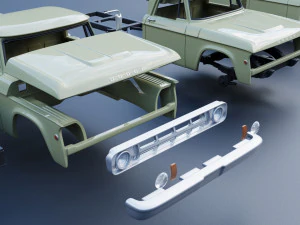 Dodge Power Wagon W100 1969 3D Print Model