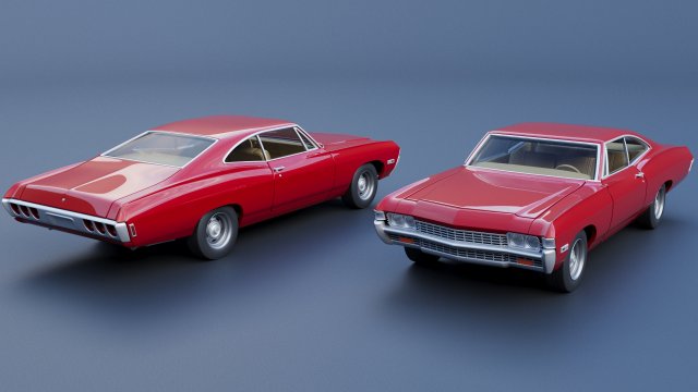 Chevrolet Impala 1968 3D Print Model .c4d .max .obj .3ds .fbx .stl .blend 