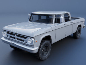 Dodge W200 Power Wagon Crew Cab 1970 3D Print Model
