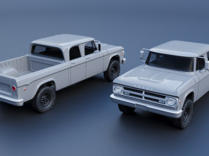 Dodge W200 Power Wagon Crew Cab 1970 3D Baskı Modeli