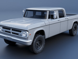 Dodge W200 Power Wagon Crew Cab 1970 3D Baskı Modeli