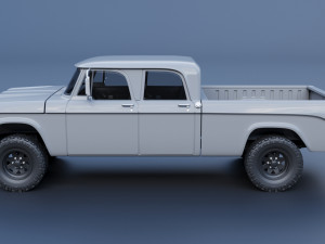 Dodge W200 Power Wagon Crew Cab 1970 3D Baskı Modeli