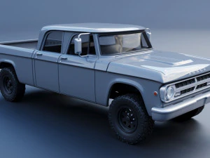 Dodge W200 Power Wagon Crew Cab 1970 3D Print Model