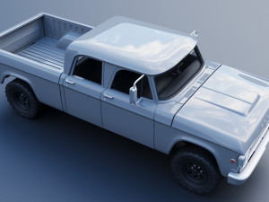 Dodge W200 Power Wagon Crew Cab 1970 3D Baskı Modeli