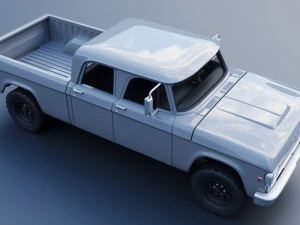 Dodge W200 Power Wagon Crew Cab 1970 3D Print Model