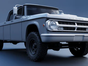 Dodge W200 Power Wagon Crew Cab 1970 3D Print Model