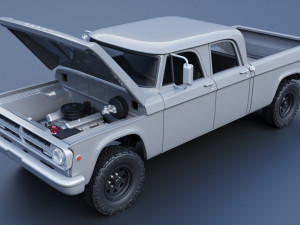 Dodge W200 Power Wagon Crew Cab 1970 3D Baskı Modeli