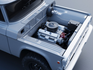 Dodge W200 Power Wagon Crew Cab 1970 3D Baskı Modeli